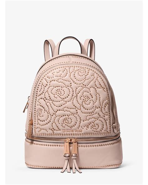 Rhea Medium Rose Studded Leather Backpack 